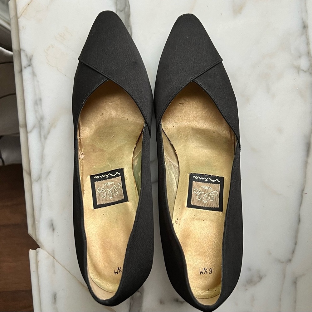 Nina Elegant Black Fabric Women's Heels Shoes Size 6 1/2 - Picture 6 of 7